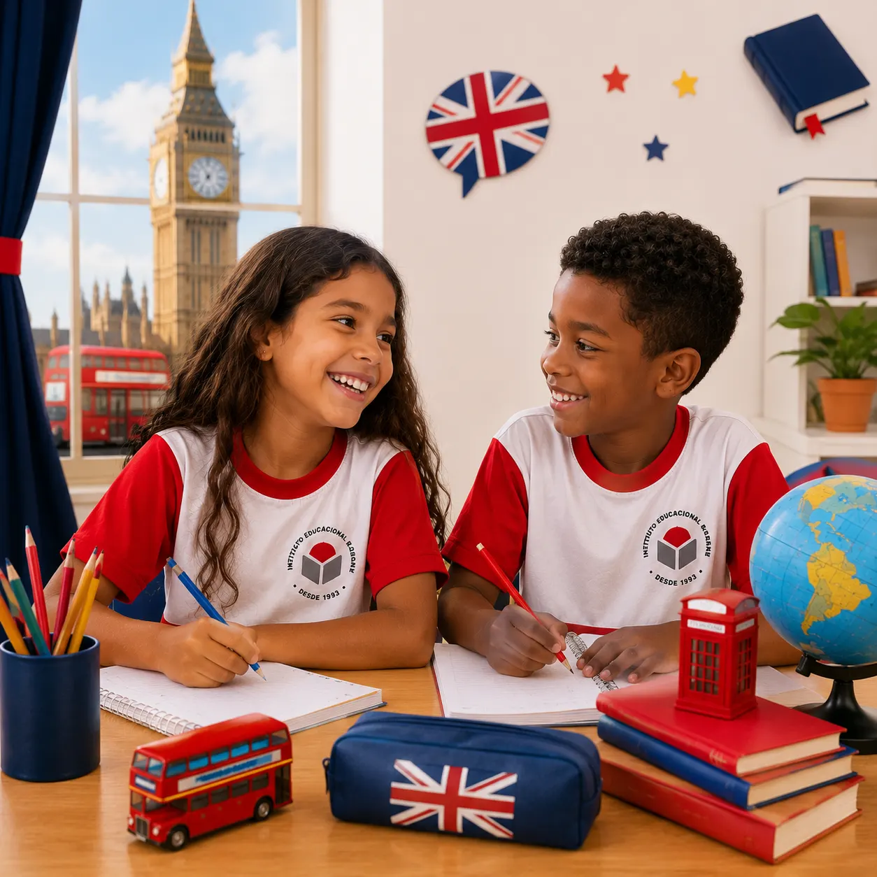 Aluno do programa bilíngue do Radeane